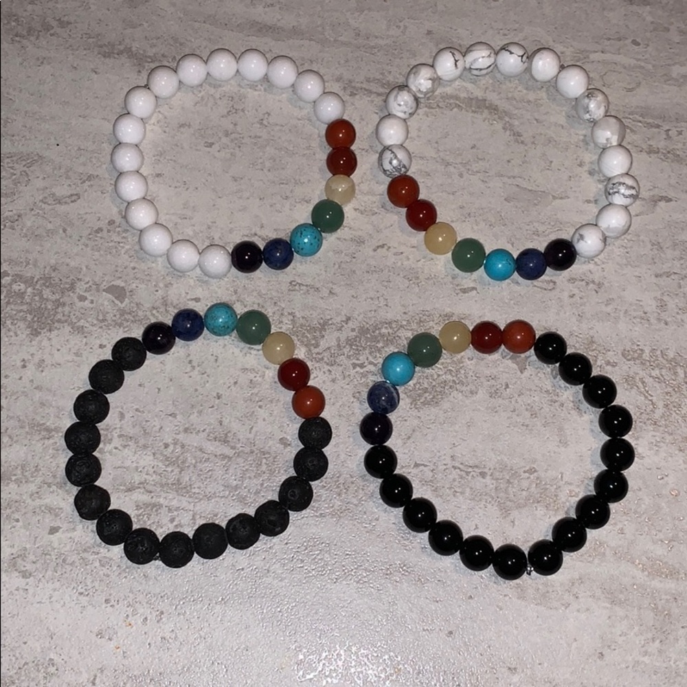 Lava Stone Chakra Bracelet
